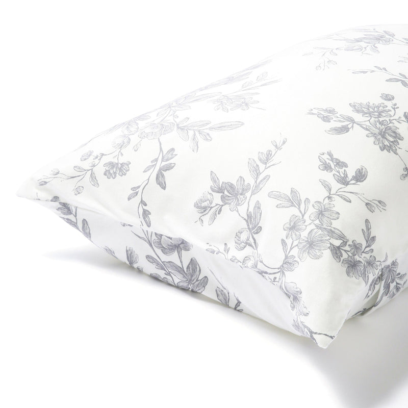 FUWARO 涼感枕頭套 經典花圖案 700 X 500 灰色
