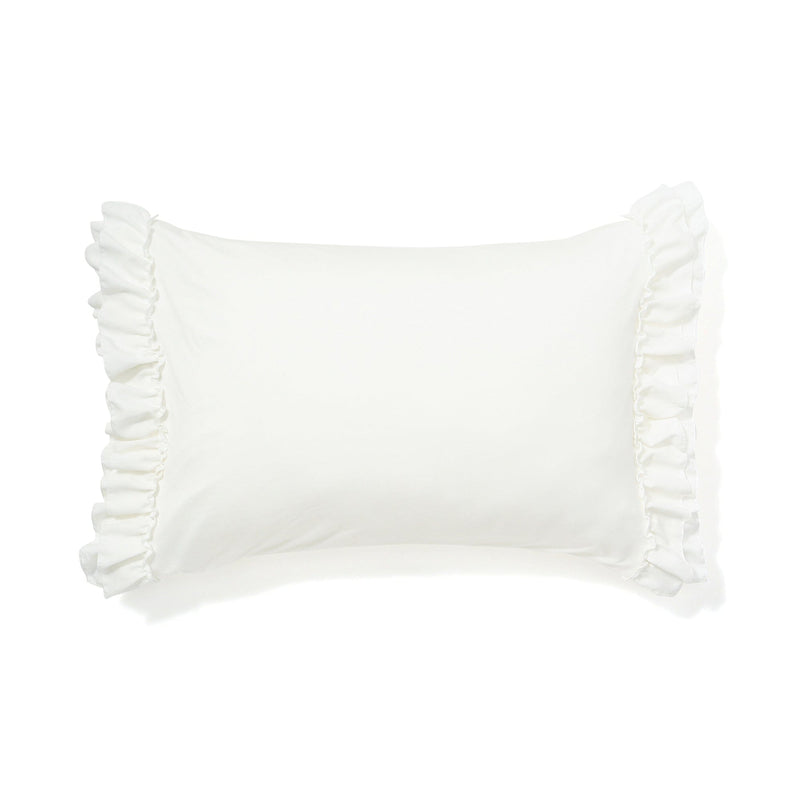 FUWARO 涼感枕頭套 荷葉邊 700 X 500 白色
