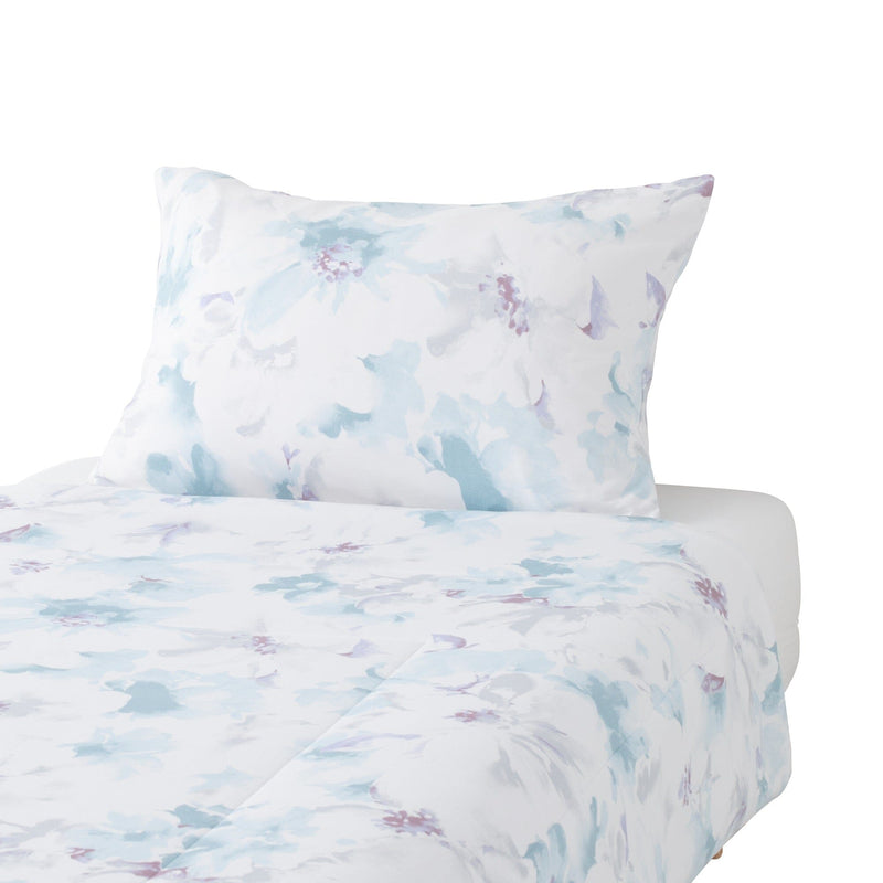 FUWARO 涼感枕頭套 經典花圖案 700×500 藍色