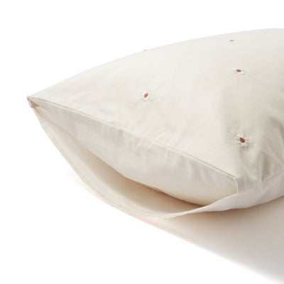 Daisy Embroidery Pillowcase 700X500 Ivory