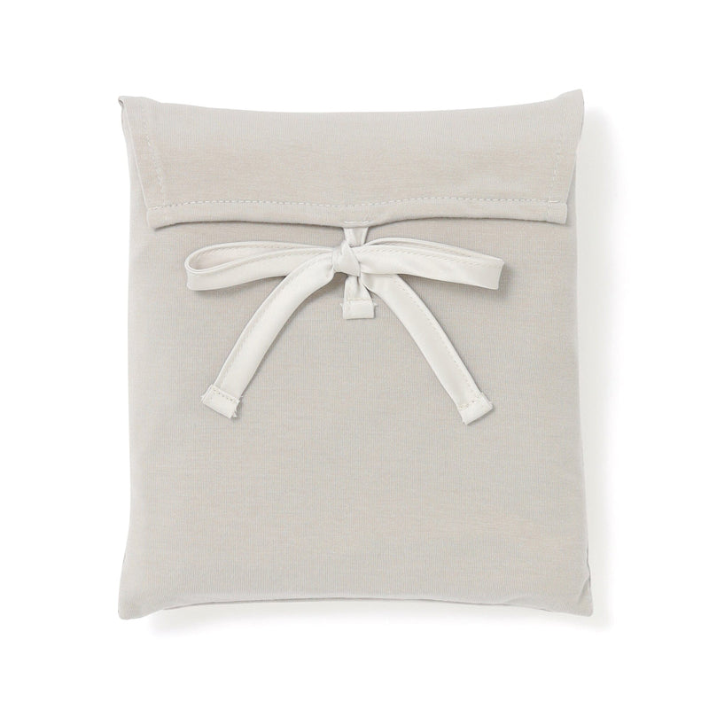 Cica Satin Ribbon Pillowcase 700 X 500 Gray x Beige