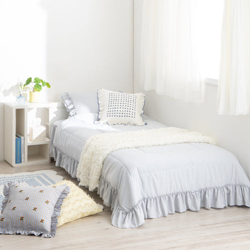 Fuwaro Cooling Pillow Cover  Frill Gray