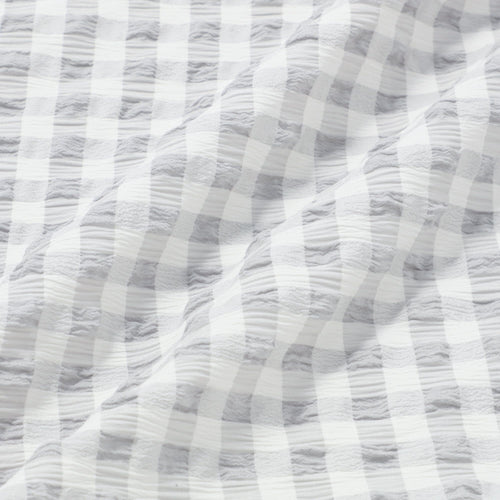 Fuwaro Cooling Pillow Cover Frill Check White X Gray