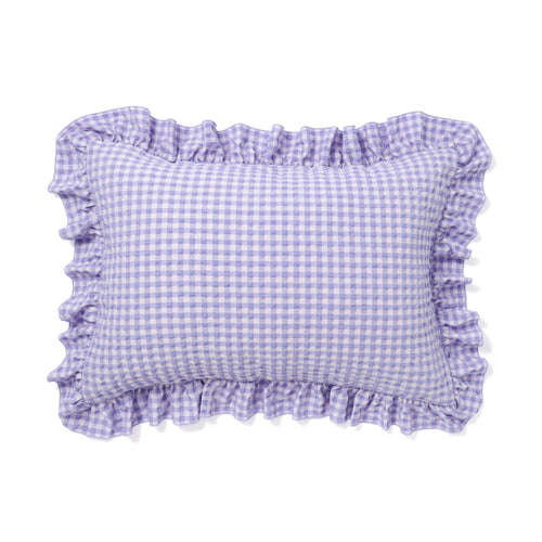 Fuwaro Cooling Pillow Cover Frill Check Pink X Purple