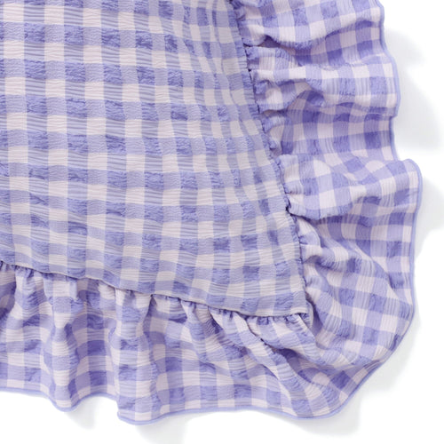 Fuwaro Cooling Pillow Cover Frill Check Pink X Purple