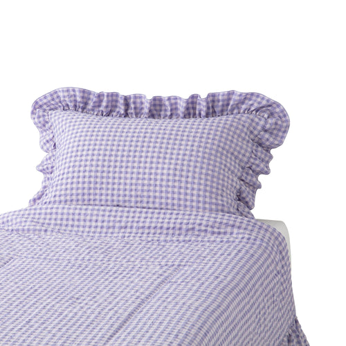 Fuwaro Cooling Pillow Cover Frill Check Pink X Purple