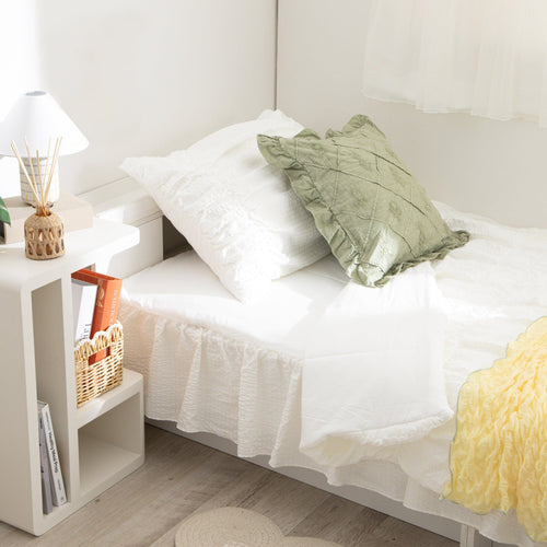 Fuwaro Cooling Pillow Cover Gather White