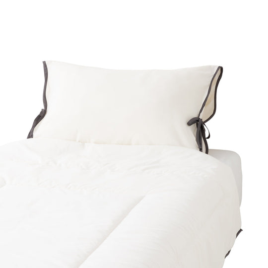 Fuwaro Cooling Pillow Cover Bicolor Wave Ivory X Dark Gray