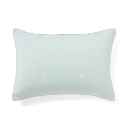 Fuwaro Cooling Pillow Cover Heart  Light Green X Ivory