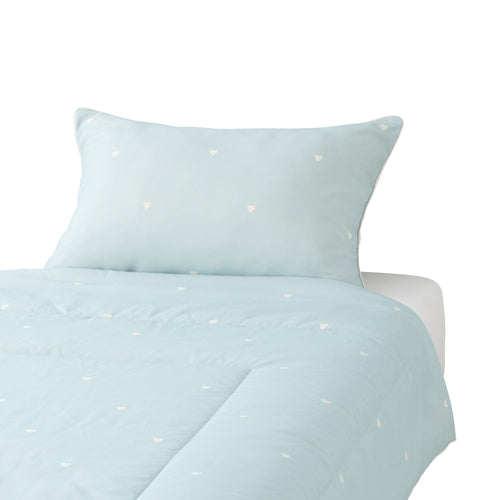 Fuwaro Cooling Pillow Cover Heart  Light Green X Ivory