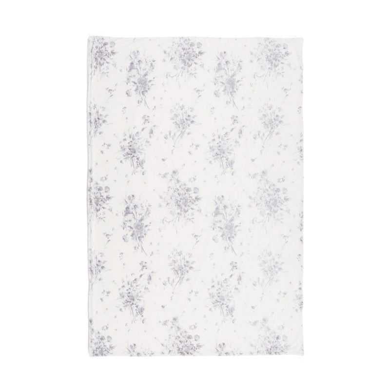 WARMY Botanical Flower Comforter Case Double Grey