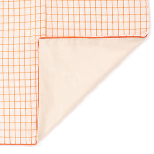 Sheer Check Comforter Single White X Orange