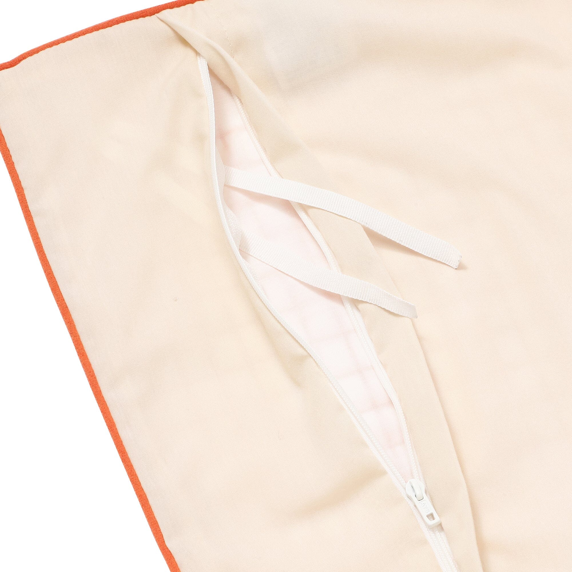 Sheer Check Comforter Double Size White X Orange