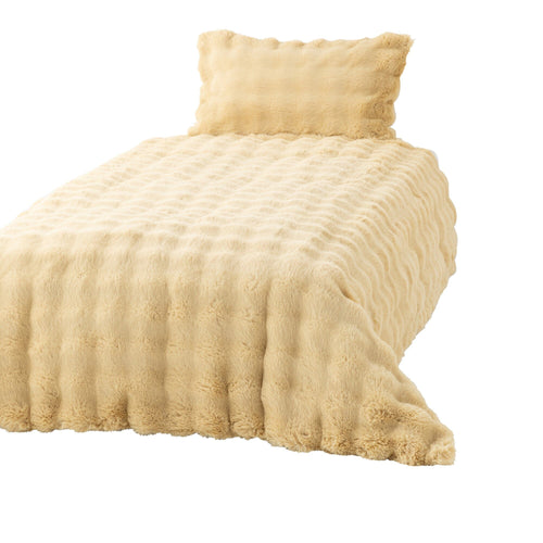 Warmy Pokomoko Fur Duvet Cover Double Yellow