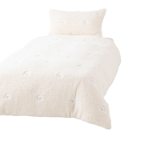 Warmy Poodle X Boa Duvet Cover Single Ivory