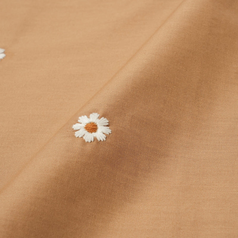 Daisy Embroidery Comforter Case Single Beige