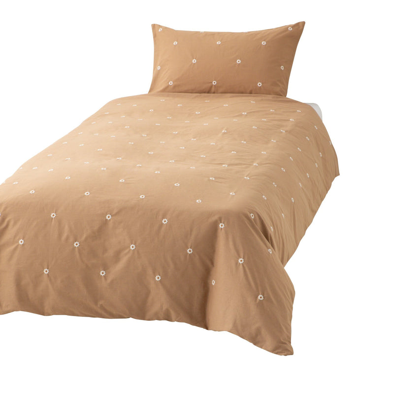 Daisy Embroidery Comforter Case Double Beige