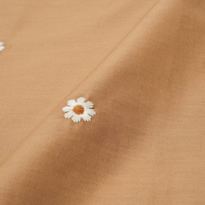Daisy Embroidery Comforter Case Double Beige