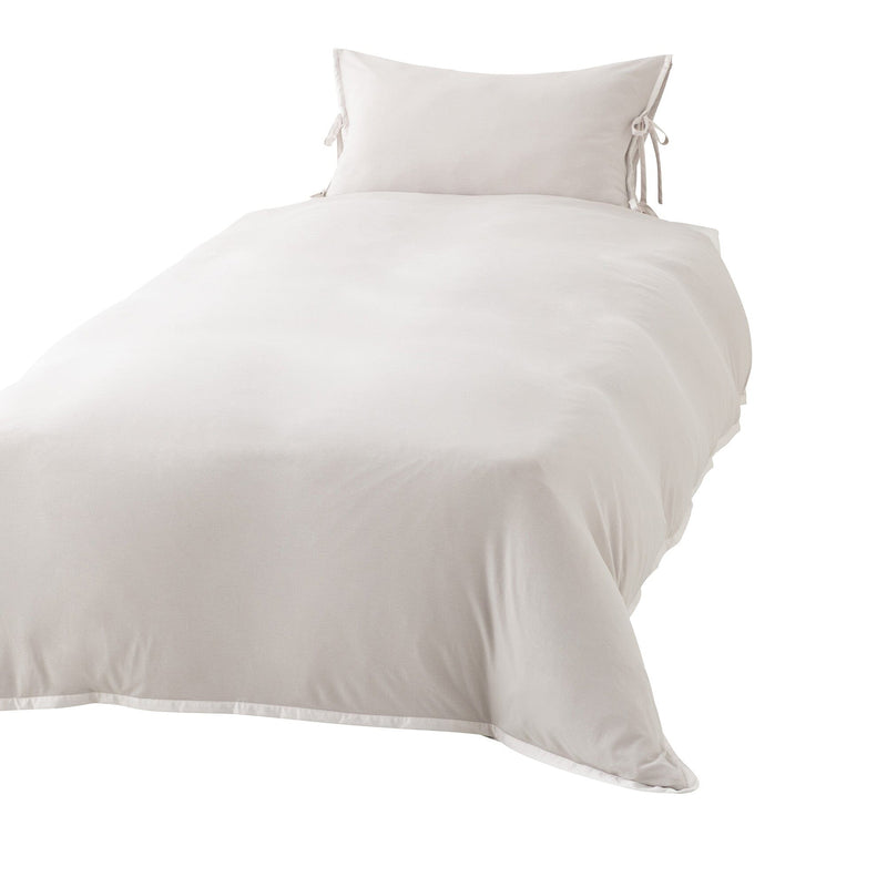 Cica Satin Ribbon Duvet Cover Single Gray x Beige