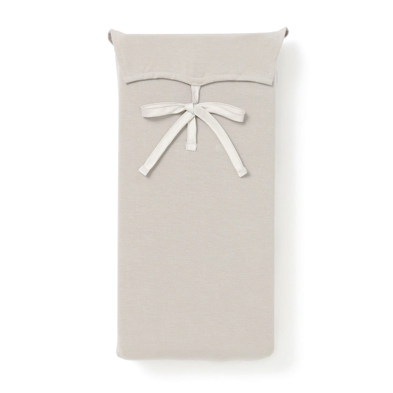 Cica Satin Ribbon Duvet Cover Double Gray x Beige