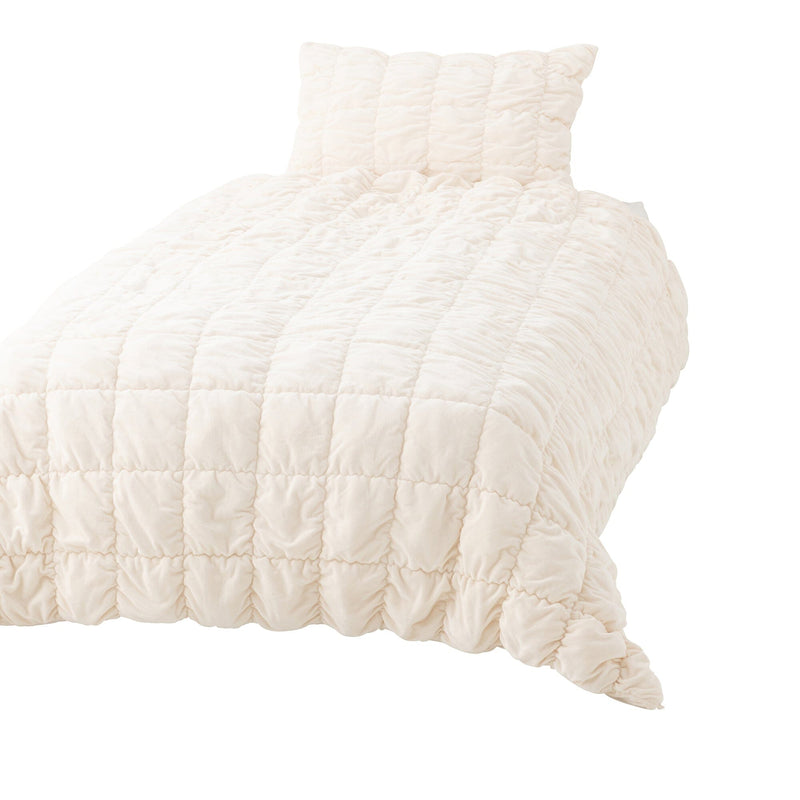 Warmy Square Quilt Duvet Cover Single Ivory