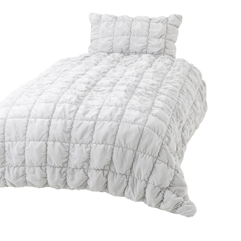 Warmy Square Quilt Duvet Cover Double Gray