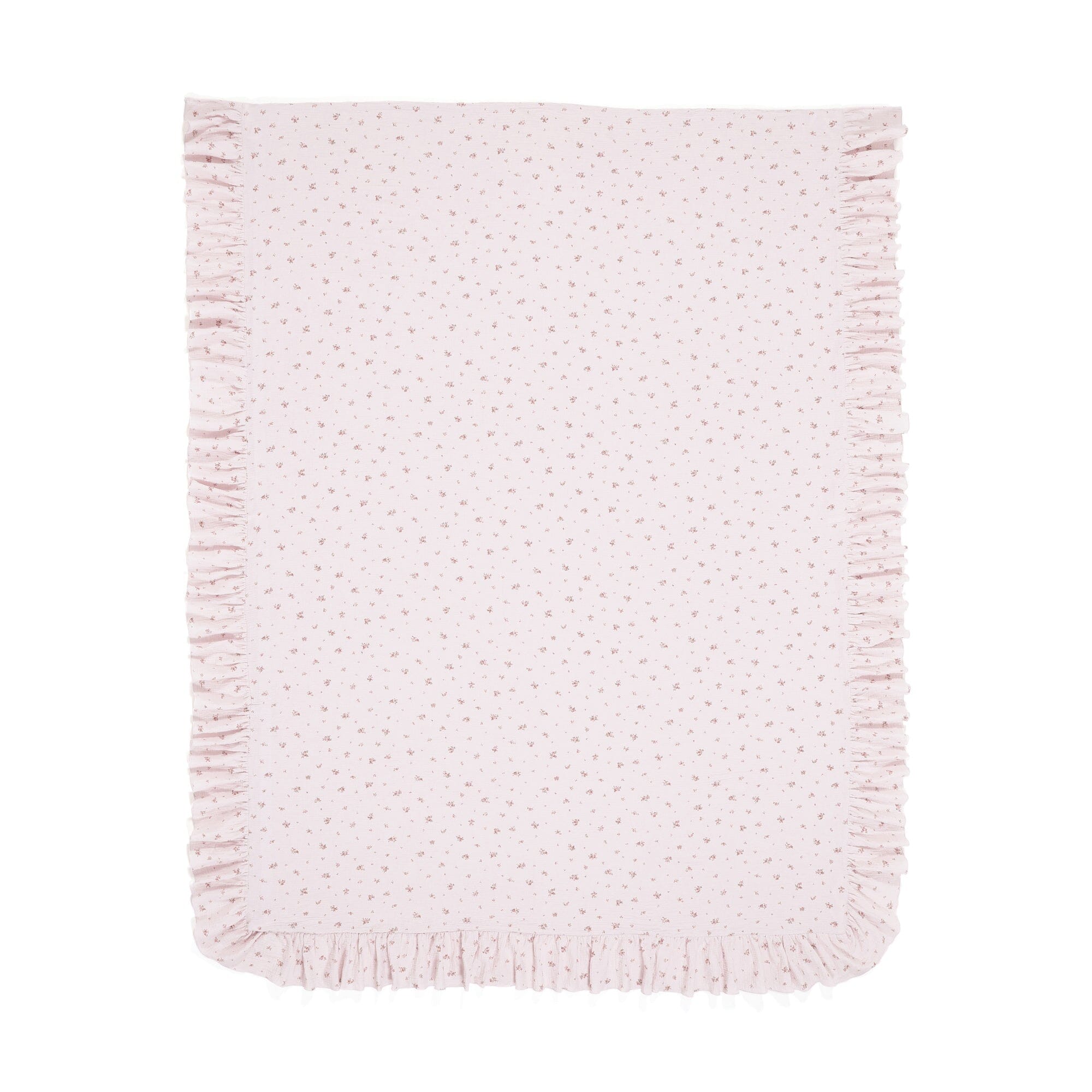 Frill Gauze Small Flower Comforter Case Double Pink