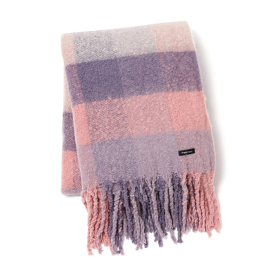 23AW MOHAIR LIKE CHECKED THROW 1700 X 1300 PINK
