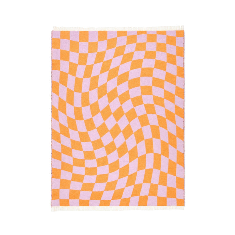 Checker Board Throw M Purple x orange