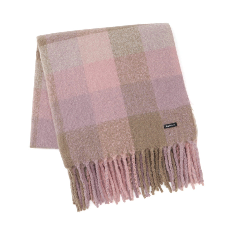 Mohair-style check throw (lap blanket) 1700 x 1300 Pink