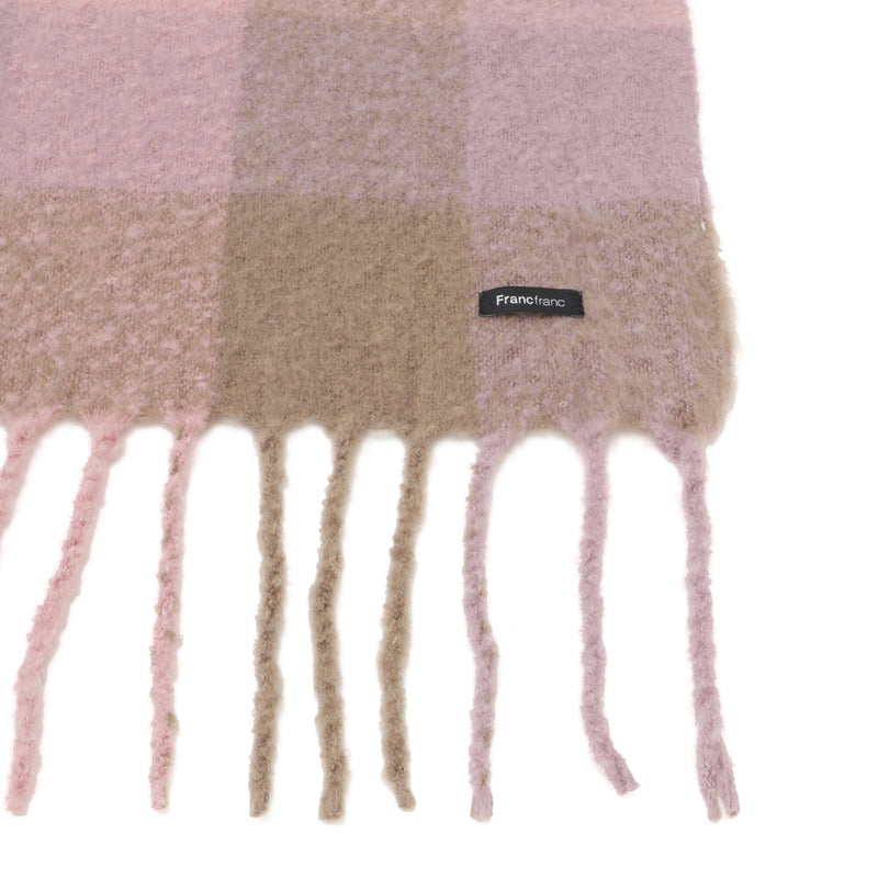 Mohair-style check throw (lap blanket) 1700 x 1300 Pink