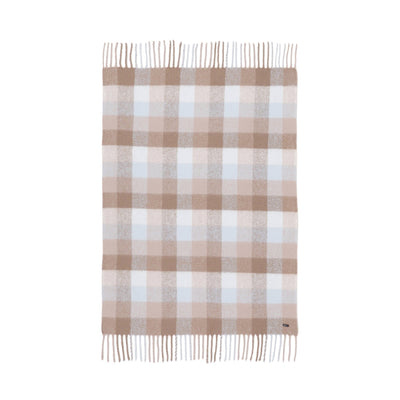 Mohair-style check throw (lap blanket) 1700 x 1300 Blue