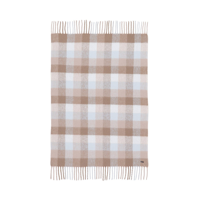 Mohair-style check throw (lap blanket) 1700 x 1300 Blue