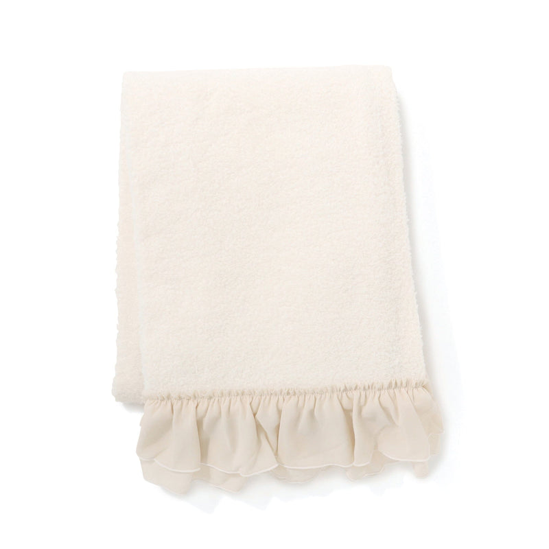 Howamoko Frill Throw (Knee Blanket) 1500 X 800 Ivory