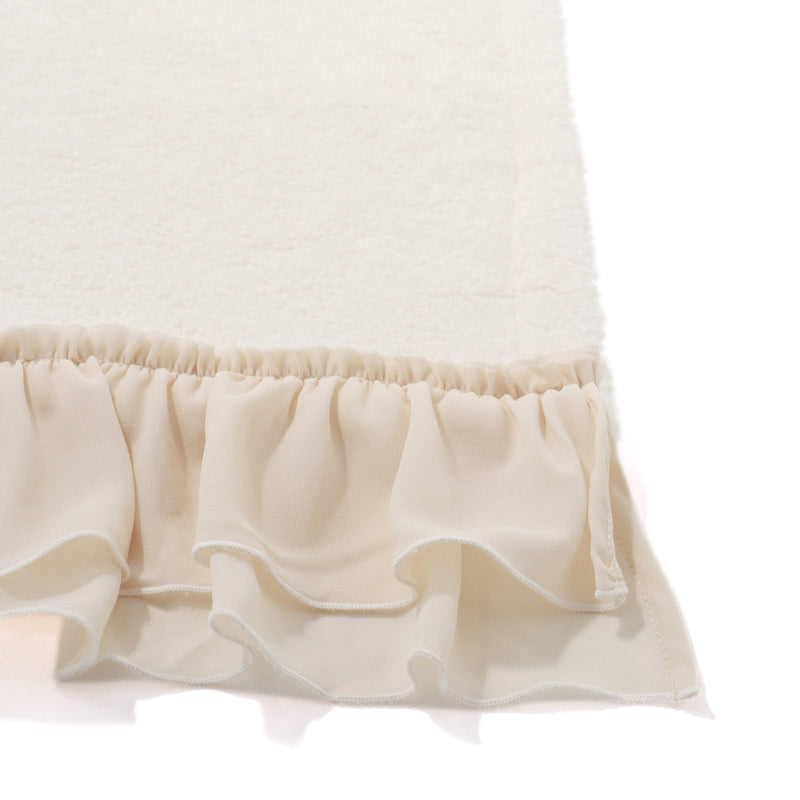 Fuwamoko Frill Throw (Knee Blanket) 1500 x 800 Ivory