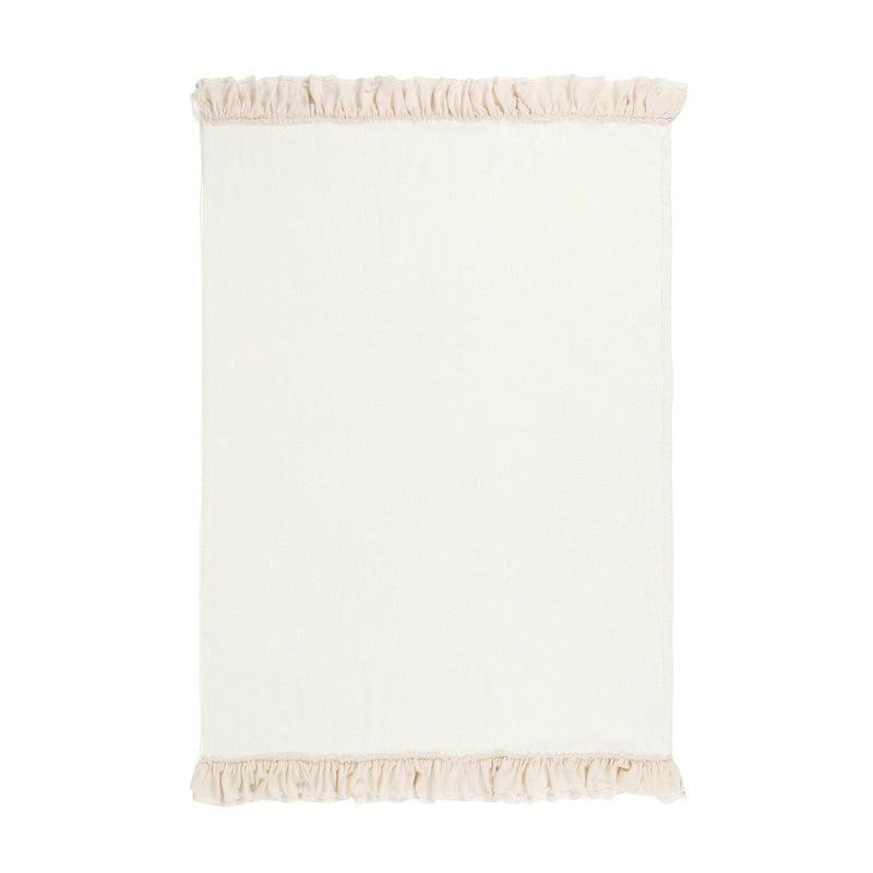 Fuwamoko frill throw (lap blanket) 1700 x 1300 Ivory