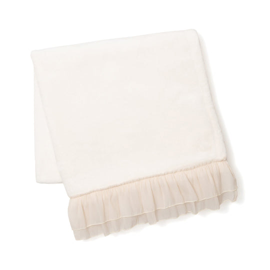 Smooth Frilled Throw (Lap Blanket) 1500 X 800 Ivory