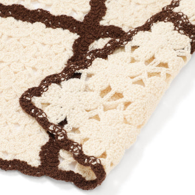 Autumn Flower Crochet Throw (1000x1500mm) Ivory