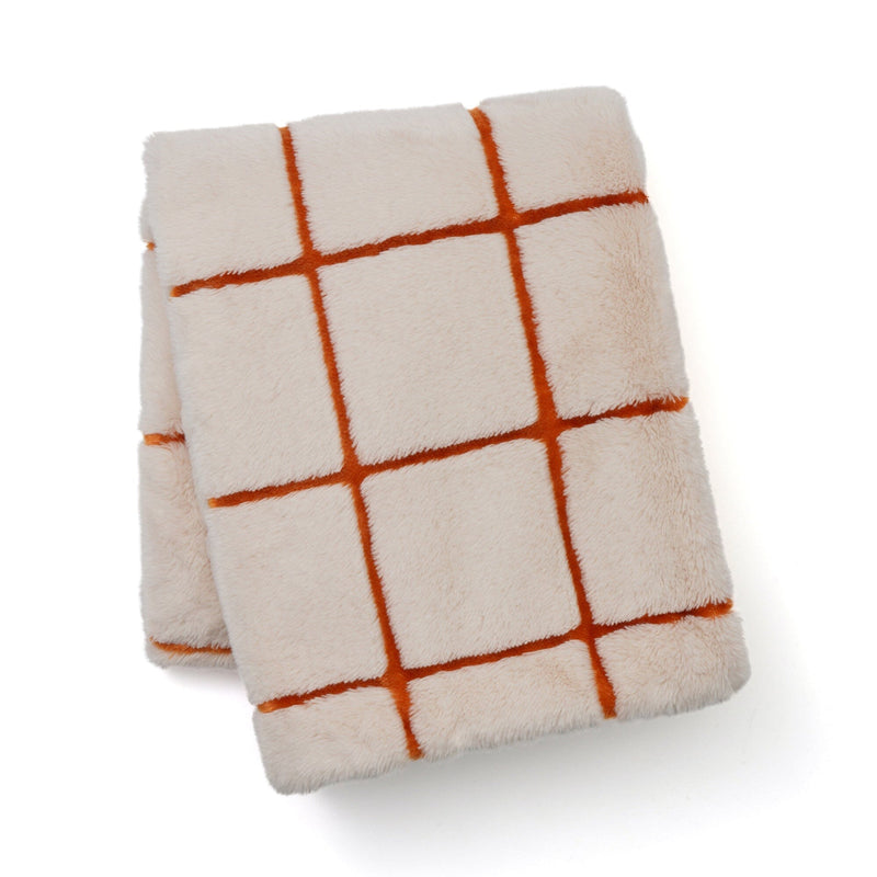 Fur Throw  1700 X 1300 Orange