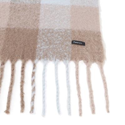 Mohair Style Check Throw  1700 X 1300 Blue