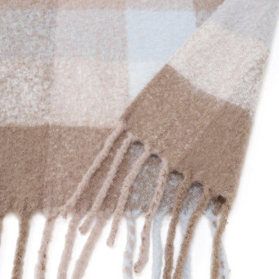 Mohair Style Check Throw  1700 X 1300 Blue