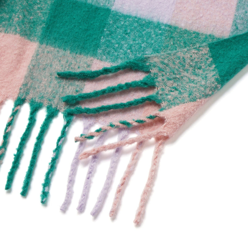 Mohair Style Check Throw  1700 X 1300 Pink