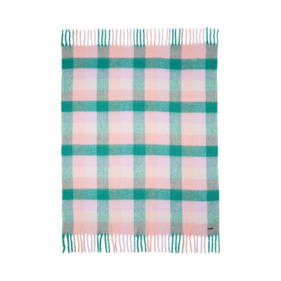 Mohair Style Check Throw  1700 X 1300 Pink