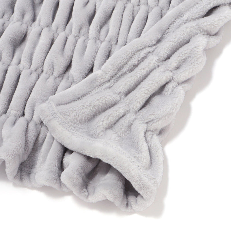 Fluffy Ripple Throw  1700 X 1300 Gray