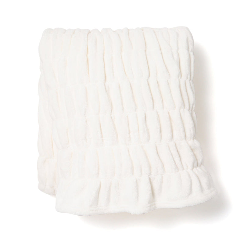 Fluffy Ripple Throw  1700 X 1300 Ivory