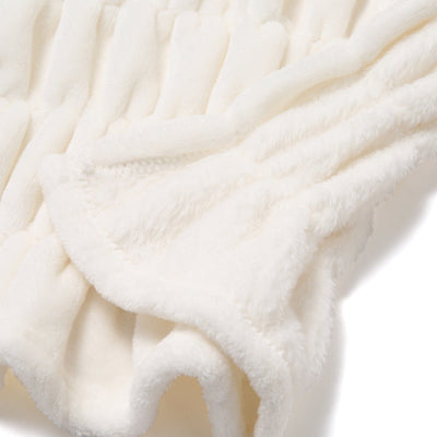 Fluffy Ripple Throw  1700 X 1300 Ivory