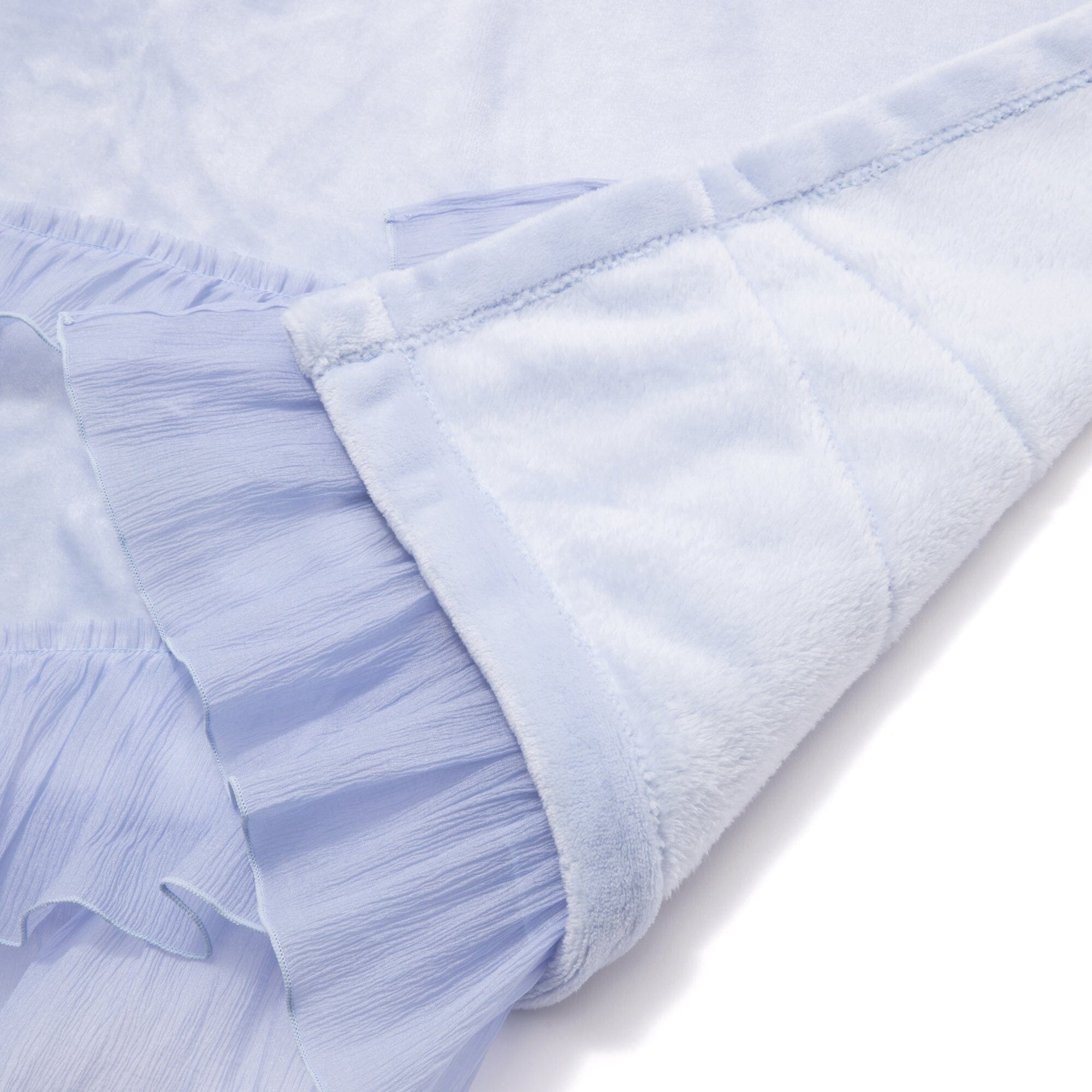 Smooth Frill Throw Single 1500 X 800 Light Blue