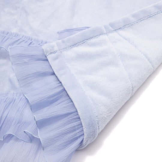 Smooth Frill Throw Single 1500 X 800 Light Blue