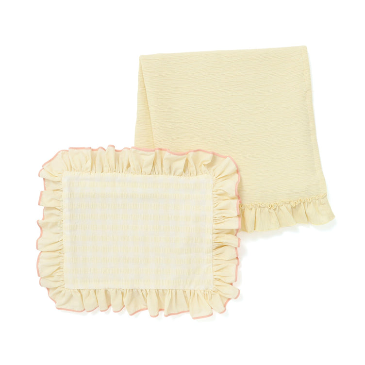 Frill Check Portable Throw 100X140 Yellow