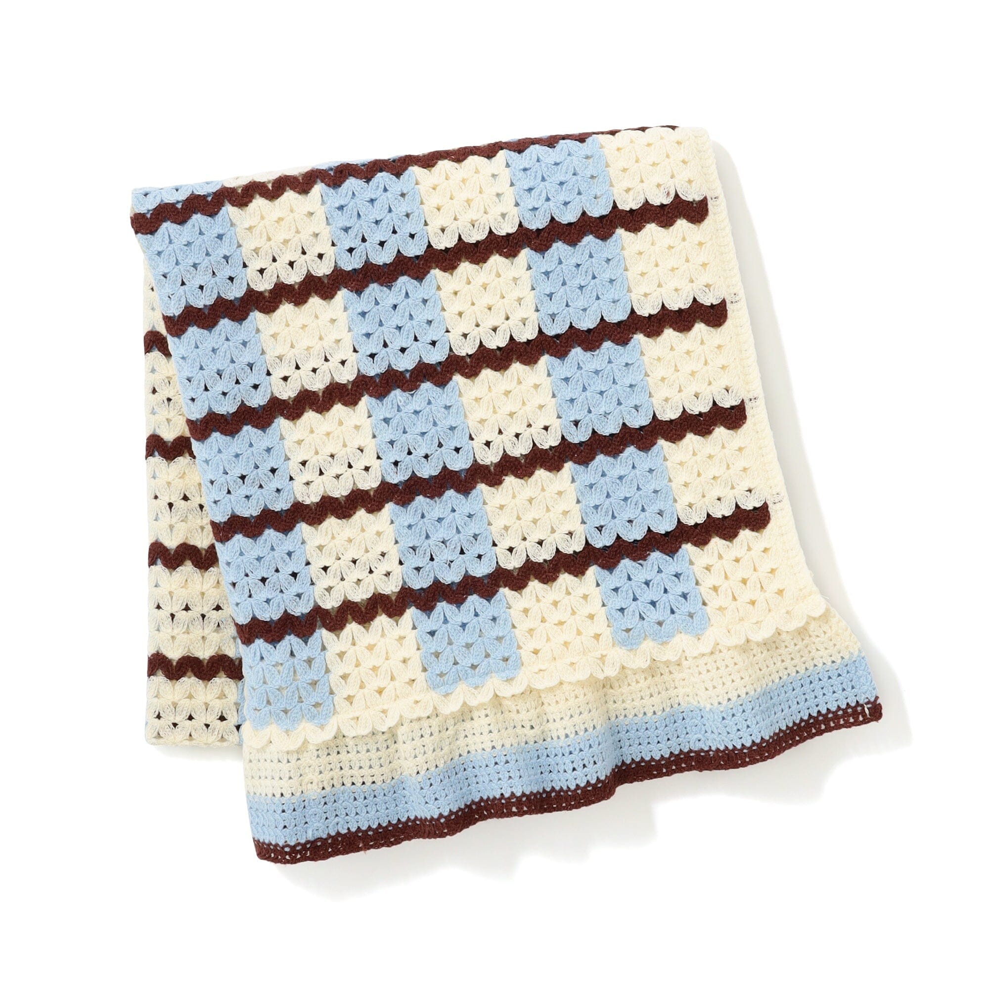 Frill Crochet Throw 1300 X 1000  Blue X Ivory